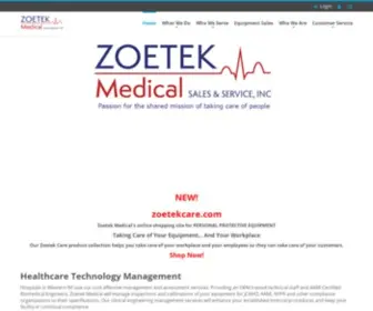 Zoetekmedical.com(Zoetek Medical Equipment) Screenshot