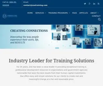 Zoetraining.com(Training & Development) Screenshot