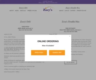 Zoeys.com(Zoey's Deli & Double Hex Restaurant) Screenshot