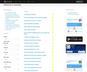 Zohocity.com(Zodiac Signs) Screenshot