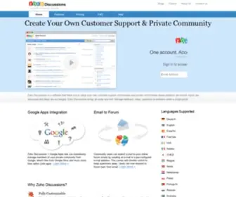 Zohodiscussions.com(Zoho Discussions) Screenshot