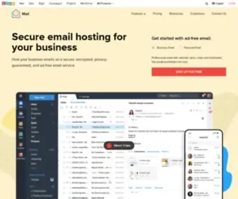 Zohomail.com(Veilige zakelijke e) Screenshot