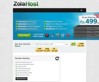 Zolahost.net(Domain Default page) Screenshot