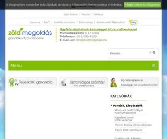 Zoldmegoldas.hu(Zöld Megoldás A Napelem Webáruház) Screenshot