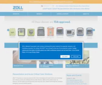 Zoll.com(Medical Devices and Technology Solutions) Screenshot