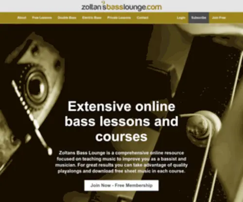 Zoltansbasslounge.com(Online Bass Lessons And Courses) Screenshot