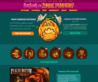 Zombiepumpkins.com(Pumpkin Carving Patterns and Stencils) Screenshot