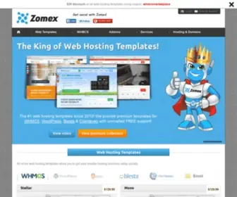 Zomex.com(Web hosting templates for WHMCS) Screenshot