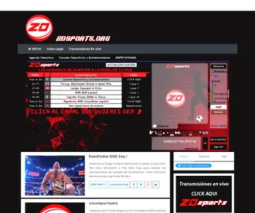 ZonadeportesHD.tv(WWE, UFC, Futbol, Eventos, Boxeo, Tenis, Ciclismo, MMA, Wrestling) Screenshot