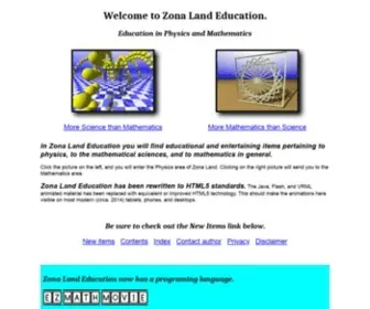 Zonalandeducation.com(Physics, Math Home) Screenshot