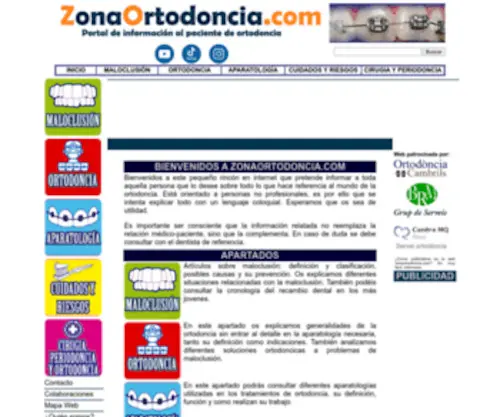 Zonaortodoncia.com(Portal de información al paciente de ortodoncia. Múltiples apartados) Screenshot