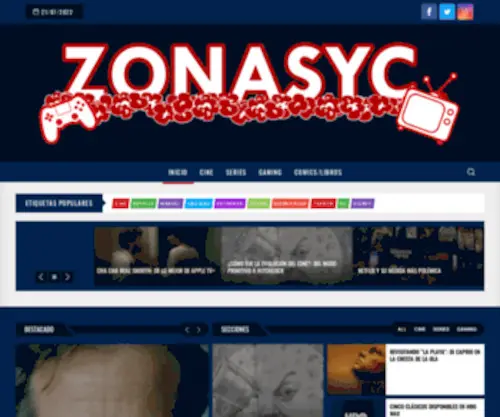 Zonasyc.com(Cine, series y videojuegos) Screenshot