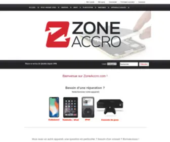 Zoneaccro.com(Reparation iPhone) Screenshot