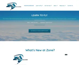 Zoneaviation.com(Learn to Fly with Zone Aviation) Screenshot