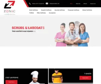 ZoniCDXB.com(Zonic Garments Trading L.L.C) Screenshot