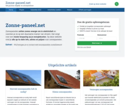 Zonne-Paneel.net(Overzicht 2024) Screenshot