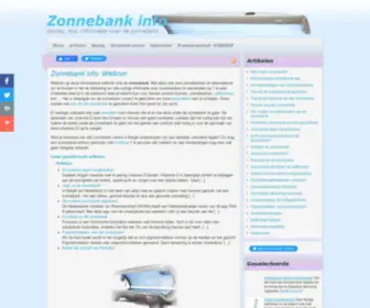 Zonnebankinfo.be(Informatieve site over de zonnebank) Screenshot