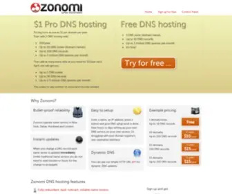 Zonomi.com(DNS hosting) Screenshot