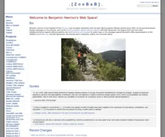 Zoobab.com(Benjamin Henrion's Web Space) Screenshot