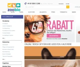 Zoobio.ch(Günstige Marken Tierfutter und Zubehör Produkte für Ihr Haustier) Screenshot