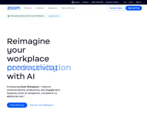 Zoom.com(Modernize workflows with Zoom's trusted collaboration tools) Screenshot