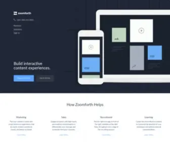 Zoomforth.com(Content Experience Platform & Microsite Builder) Screenshot