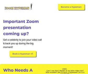 Zoomhypeman.xyz(Zoom Hypeman) Screenshot