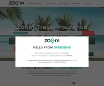 Zoomtravelinsurance.com.au(Zoom Travel Insurance) Screenshot