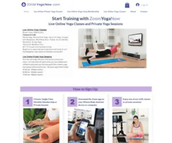 Zoomyoganow.com(Live Online Yoga Classes and Private Training) Screenshot