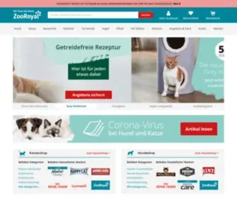 Zooroyal.com(ZooRoyal ist dein Onlineshop für Tierbedarf & Tierfutter) Screenshot