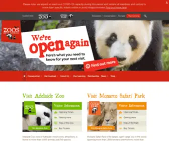 Zoossa.com.au(Zoos South Australia) Screenshot