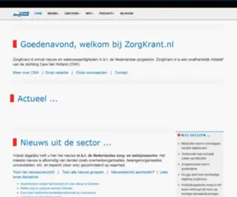 Zorgkrant.nl(Hoofdpagina) Screenshot