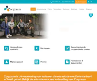 Zorgzaam.nl(Dé zorgverzekering voor iedereen met een relatie tot Defensie) Screenshot