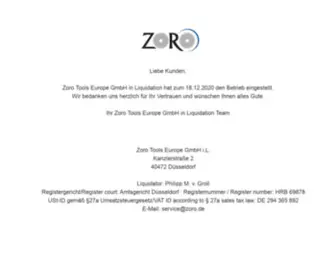 Zoro.de(Werkzeug online kaufen im Shop von Zoro) Screenshot