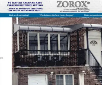 Zorox.com(Zorox Awnings) Screenshot