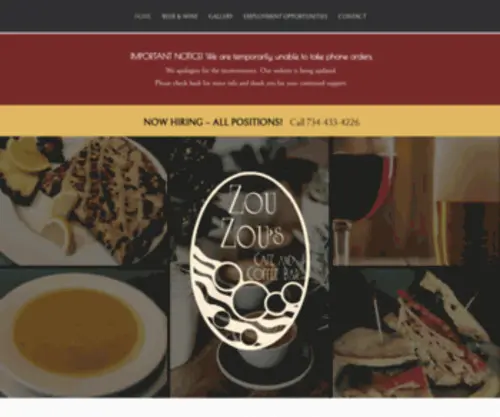 Zouzouscafe.com(Zou Zou's Cafe) Screenshot