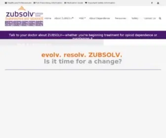 Zubsolv.com(ZUBSOLV® (buprenorphine and naloxone) sublingual tablets) Screenshot