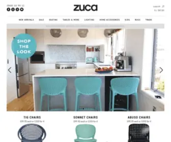 Zuca.co.nz(Shop online our stylish range of furniture for your home) Screenshot