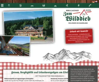 Zumwilddieb.de(Herzlich willkommen auf dem Berggasthof 'Zum Wilddieb') Screenshot