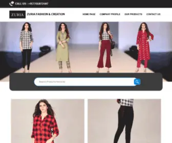 Zuria.co.in(Ankle Length Jeggings Manufacturer in Gurgaon) Screenshot