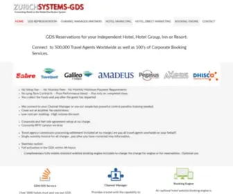 Zurichsystems.com(Zurichsystems offers Hotels GDS service to become bookable through all travel agents and corporate booking service worlwide) Screenshot