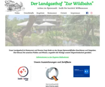 Zurwildbahn.de(Landgasthof Zur Wildbahn) Screenshot