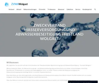 ZV-Festland-Wolgast.de(Zweckverband Wasserversorgung und Abwasserbeseitigung) Screenshot