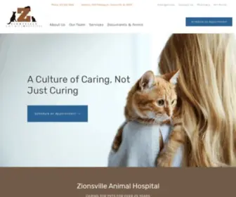 Zvah.com(Zionsville Animal Hospital) Screenshot