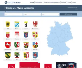 ZVG-Termine.de(Aktuelle Zwangsversteigerungstermine deutscher Gerichte) Screenshot