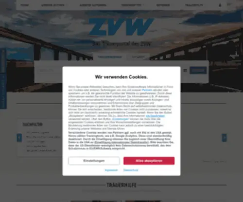 ZVW-Trauer.de(Traueranzeigen Ihrer Region) Screenshot