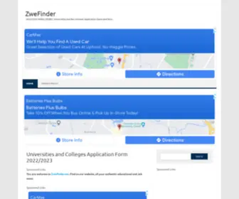 Zwefinder.net(Universities and Colleges Application Form 2022/2023. Universities and Colleges Application Form) Screenshot
