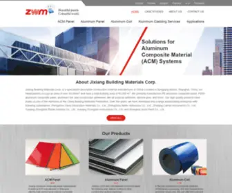 ZWmmaterials.com(Aluminum Composite Panels) Screenshot