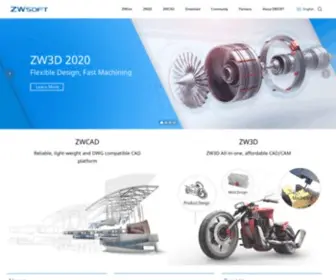 Zwsoft.com(Reliable CAD Software for DWG files and 3D CAD/CAM Design Software) Screenshot