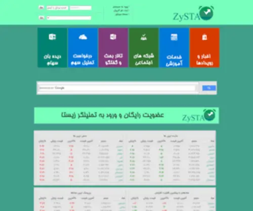 ZYsta.ir(زیستا بورس) Screenshot